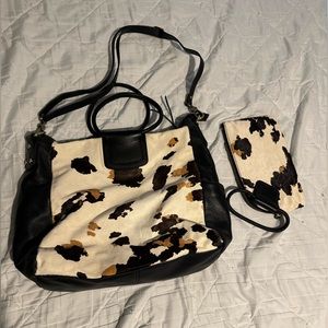 Large Hobo Shelia in Cow Print